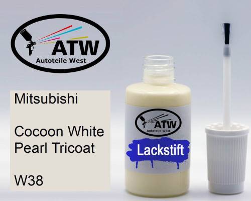 Mitsubishi, Cocoon White Pearl Tricoat, W38: 20ml Lackstift, von ATW Autoteile West.